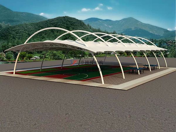  昌吉<font color='red'>膜結構車棚</font>【昌吉市政建設有限公司等】設計施工案例